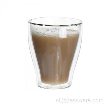 250 ml handgemaakte dubbelwandige glazen beker voor koffie